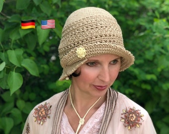 Crochet Cloche Hat Pattern ANNA Downton Abbey style 1920s 1930s