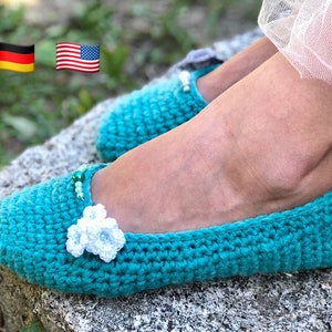 crochet pattern slippers shoes UNDINA size US 4 - 8,5