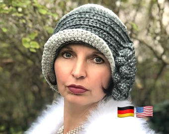 Crochet Cloche Hat Pattern BABYLON BERLIN de Luxe 1910 1920s 1930s 1940s extraordinary hat  bowler hat classy
