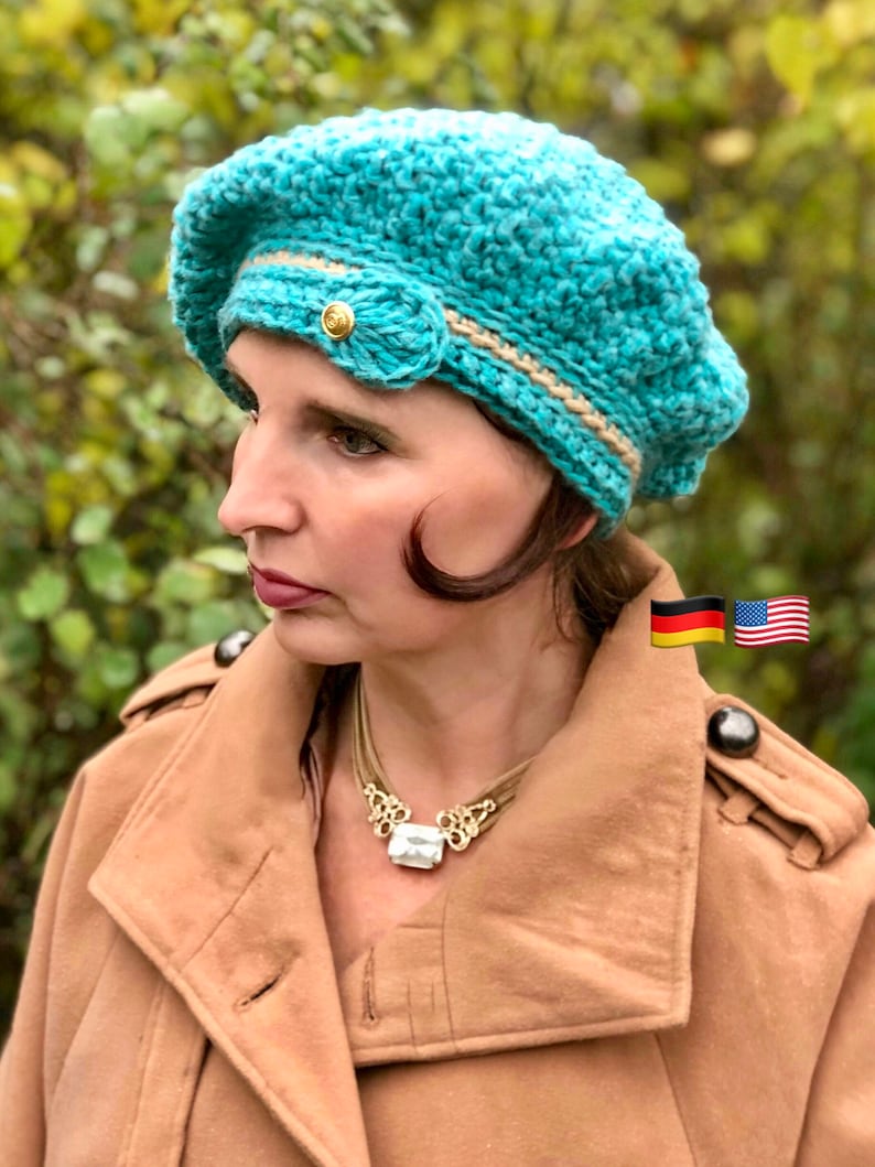 Crochet Pattern Tam O Shanter Hat PHRYNE FISHER All Sizes Etsy