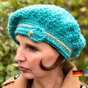 crochet pattern tam o shanter hat PHRYNE FISHER all sizes 1920s 1930s 1940s