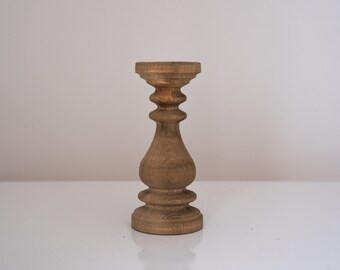 Portacandele in legno tornito con finitura anticata, set da 3, 15,2 cm, 20,3 cm, 25,4 cm, altezza panna