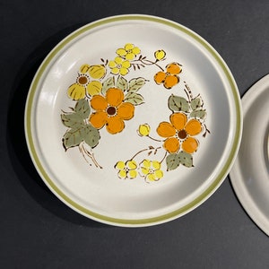 Harvest Collection Hand Painted Stoneware Mountain Flowers Dinner Plate