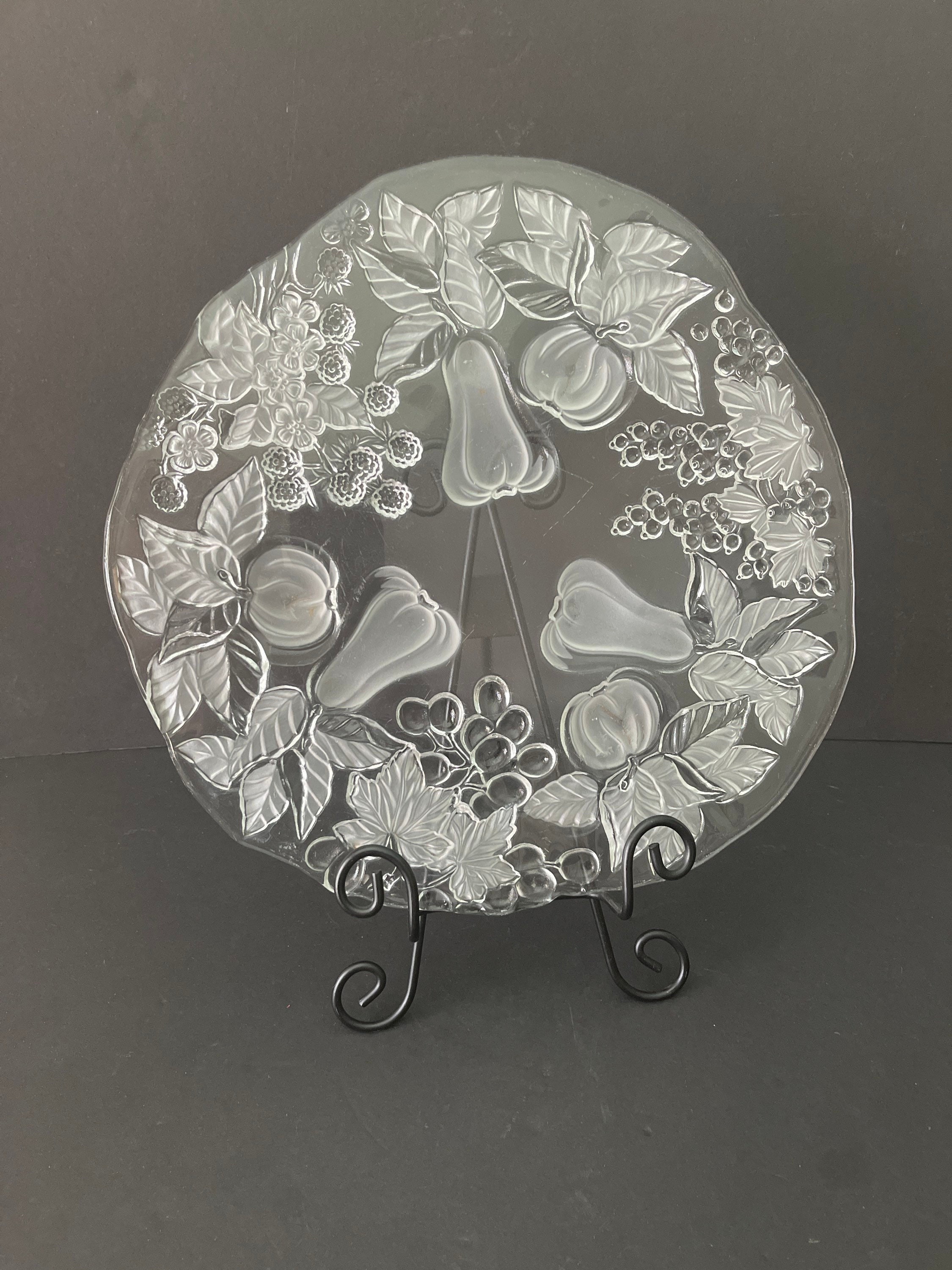 Plato de vidrio Mikasa de 14 con bayas uvas peras y | Etsy