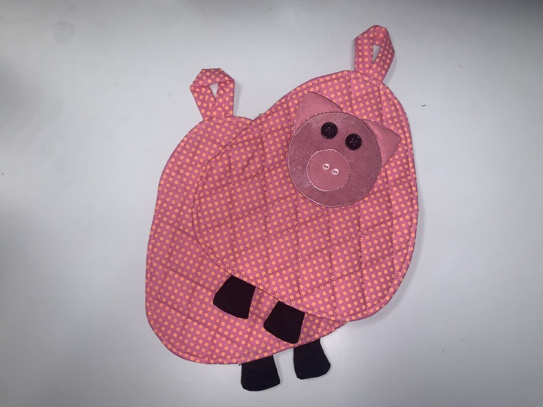 Pig Pot Holders Set of 2 Etsy