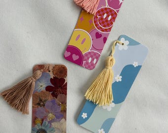 Tassel Bookmark | Floral | Checkered | Smiley Face