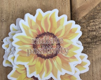 Sticker | Radiate Positivity | Sunflower | Happiness