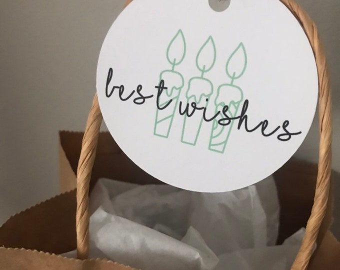 Featured listing image: Best Wishes Birthday Gift Tag | Printed White Cardstock