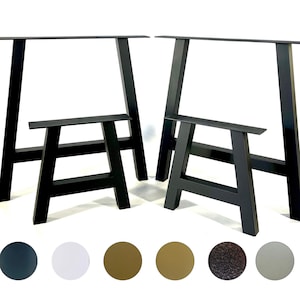 A-Frame Metal Table Legs – Heavy Duty Steel Base | Powder Coated Farmhouse Legs for Dining Tables, Desks, Benches | Industrial Table Frame