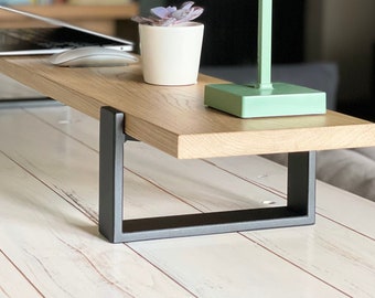 Desktop monitor raised stand, home office desk riser, computer stand wood, wooden raised stand, work from home desk accessories