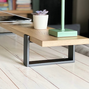 Desktop monitor raised stand, home office desk riser, computer stand wood, wooden raised stand, work from home desk accessories