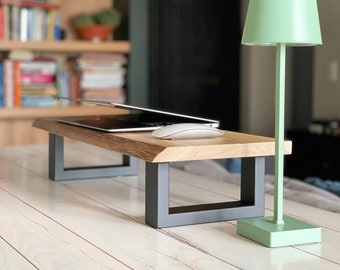 Elevador de monitor de escritorio – Estante organizador de escritorio de madera – Regalo para trabajar desde casa, soporte ergonómico para computadora