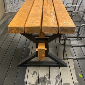 Set of 2 Heavy Duty X Frame Metal Table Legs with Center Cutout | Industrial Farmhouse Table Base | Powder Coated Black Dining/Kitchen Legs