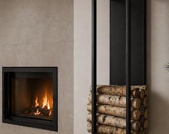 Firewood Storage Rack, Wall Mounted Metal Log Organizer