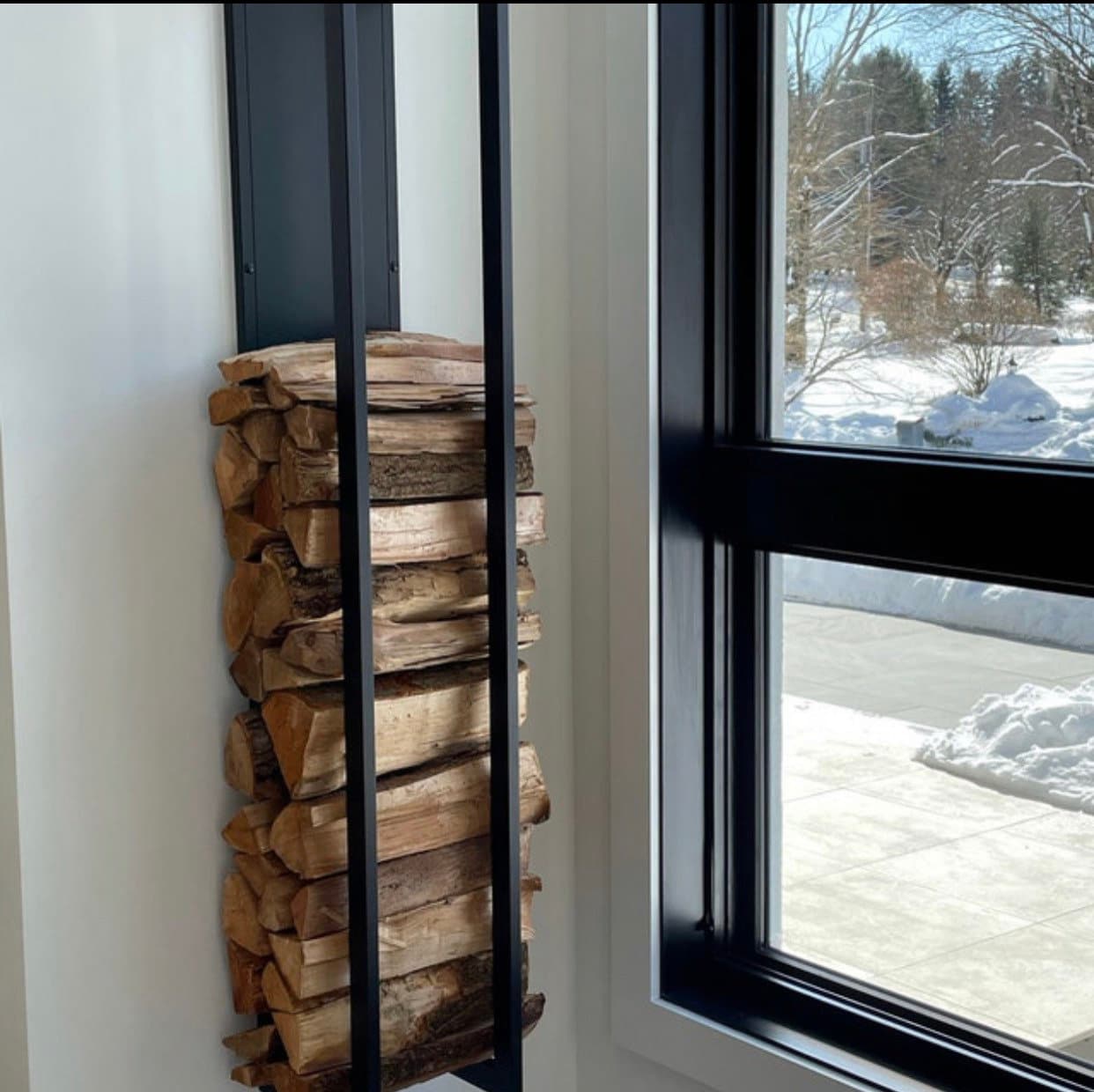 ELEGANT WALL FIREWOOD Rack With Wall Protector/ Metal Plate Etsy
