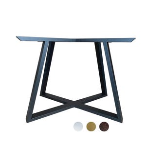 Industrial Steel Dining Table Base for Oval & Rectangular Tops–Metal Table Base, Modern Farmhouse Style, Durable Sturdy Dining Table Support