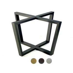 Heavy Duty Metal Table Base – Steel Dining Table Frame for Round or Square Top – Modern Rustic Powder Coated Table Base