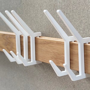 Rustic wooden hat rack for wall mounted, modern coat rack, sliding hooks bathroom rack, heavy duty metal farmhouse mudroom furniture