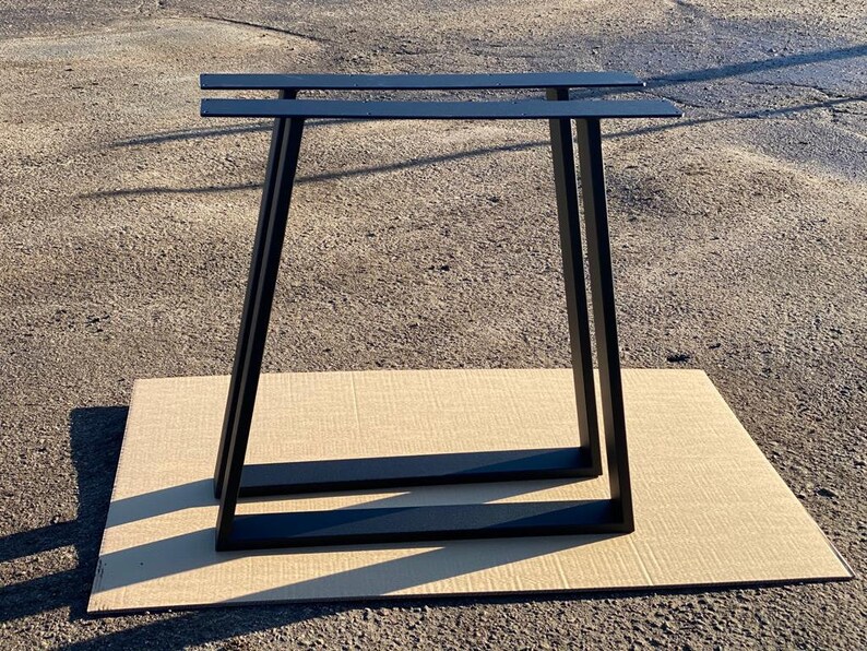 TRAPEZOIDTYPE Table Legs SET of 2 Dining Table Legs Steel Etsy