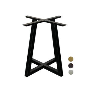 Industrial Steel Dining Table Base for Round & Square Tops, Powder Coated Metal Frame, Sturdy Farmhouse Legs for Kitchen Tables and Desks