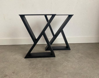 Le meilleur ensemble de qualité de 2 pieds de table en acier COFFEE / BENCH, pieds de table de style industriel, pieds de table en acier, pieds de table en métal, table de salon