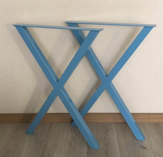 Set Of 2 X Type Metal Dining Table Legs Industrial Style Etsy