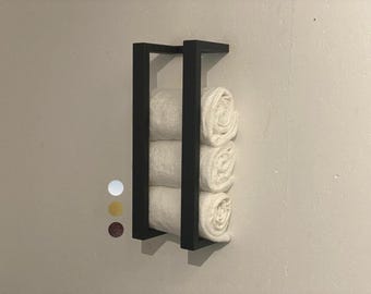 Industrial Steel Hand Towel Holder, Wall-Mounted Towel Rack, Modern Bathroom Towel Storage, Rustic Metal Hand Towel Holder,Stylish Organizer