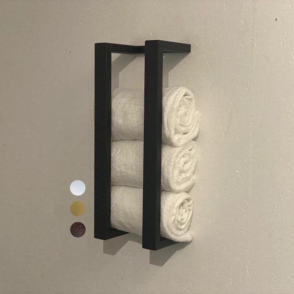 Industrial Steel Hand Towel Holder, Wall-Mounted Towel Rack, Modern Bathroom Towel Storage, Rustic Metal Hand Towel Holder,Stylish Organizer