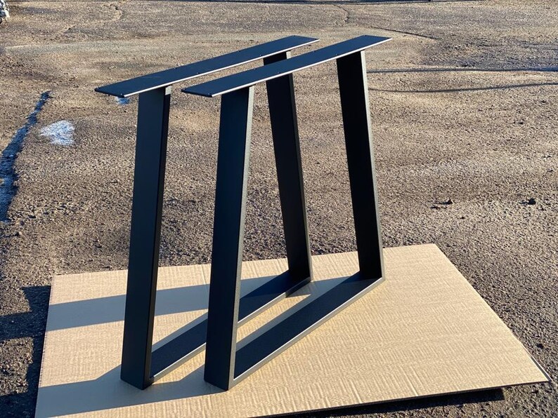TRAPEZOIDTYPE Table Legs SET of 2 Dining Table Legs Steel Etsy