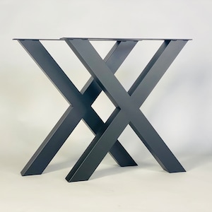 Farmhouse Industrial Metal Table Legs – Modern X Frame Steel Table Base, Powder Coated Dining Table Legs, Custom Furniture Frame