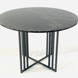 Modern Round Metal Table Base | Powder Coated Steel Base for Round Dining Table |Sleek Table Base for Stone or Wood Tops |Heavy Duty Support