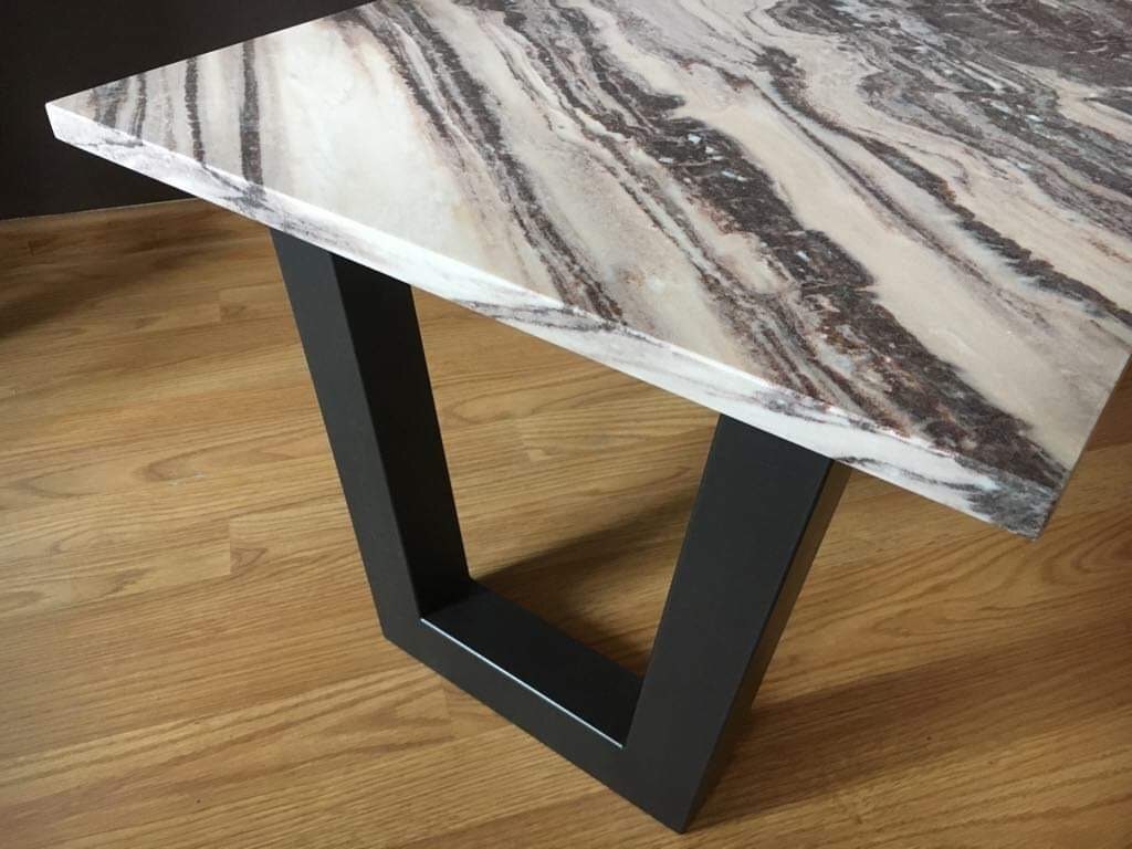 Bench Legs Trapezium Square Shape Industrial Metal Support Details about   Pair Vintage Table 