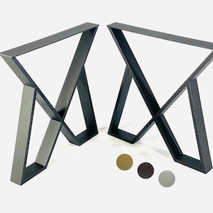 Powder Coated Iron Trestle Table Legs | Modern Steel Square Dining Table Base | Heavy Duty Metal Frame | H28&quot; Dining Table Legs for Sale