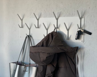 INDUSTRIAL STYLE steel coat & hat rack covered with powder coating/ WHITE