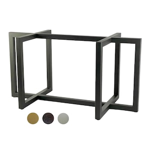 Heavy Duty Metal Furniture Base - Powder Coated Handmade Base - Industrial, Farmhouse, Modern DIY Table Frame - Durable & Versatile Design