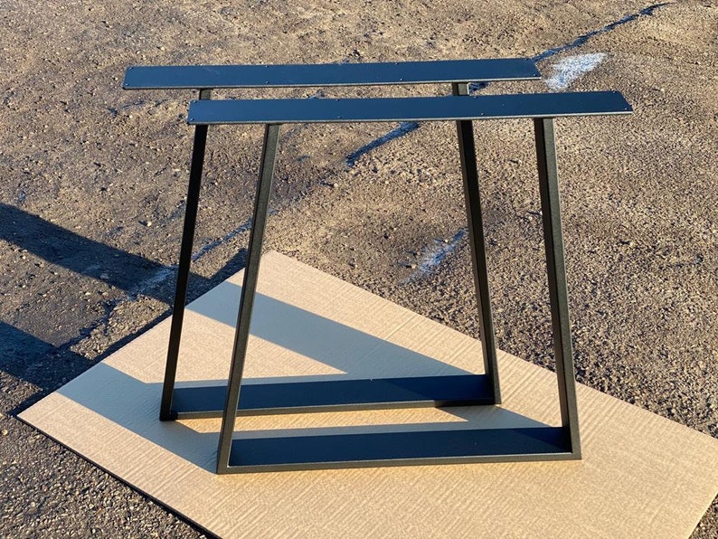 TRAPEZOIDTYPE Table Legs SET of 2 Dining Table Legs Steel Etsy
