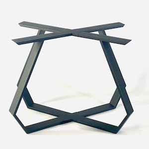 Metall Esstisch Basis - Stahlrahmen für ovale & rechteckige Tischplatten - schwere schwarze Metallbeine - industrielle stabile Tischstütze