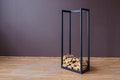 Steel Firewood Rack – Modern Firewood Holder, Powder Coated Indoor/Outdoor Log Storage, Sleek & Sturdy Metal Wood Rack