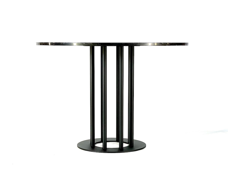 Modern Black Metal Pedestal Table Base, Steel Table Base Round, Powder