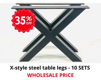 X-style steel table legs - 10 SETS