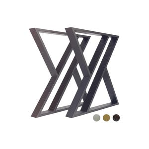 Industrial Metal Table Legs – Heavy Duty Steel Base for Dining Table or Desk, Modern Powder Coated Legs, Custom Sizes & Colors