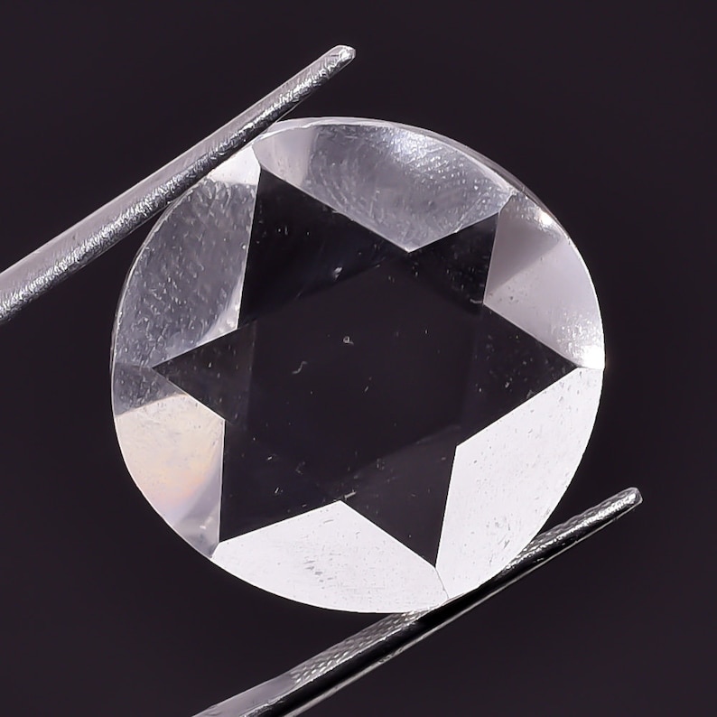 Crystal Quartz Cut Cabochon Wt-24 Ct 21x21x5 mm Natural Faceted Quartz AAA++Amazing Quality Star Cutting Loose Gemstone.
