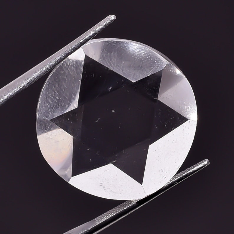 Crystal Quartz Cut Cabochon Wt-24 Ct 21x21x5 mm Natural Faceted Quartz AAA++Amazing Quality Star Cutting Loose Gemstone.
