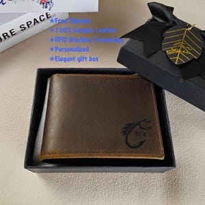 Name Engraved Wallet|Men's Leather Wallet|Minimalist Wallet|Romantic Gift Him|Partner Boyfriend Husband Hubby Gift|Boyfriend Birthday
