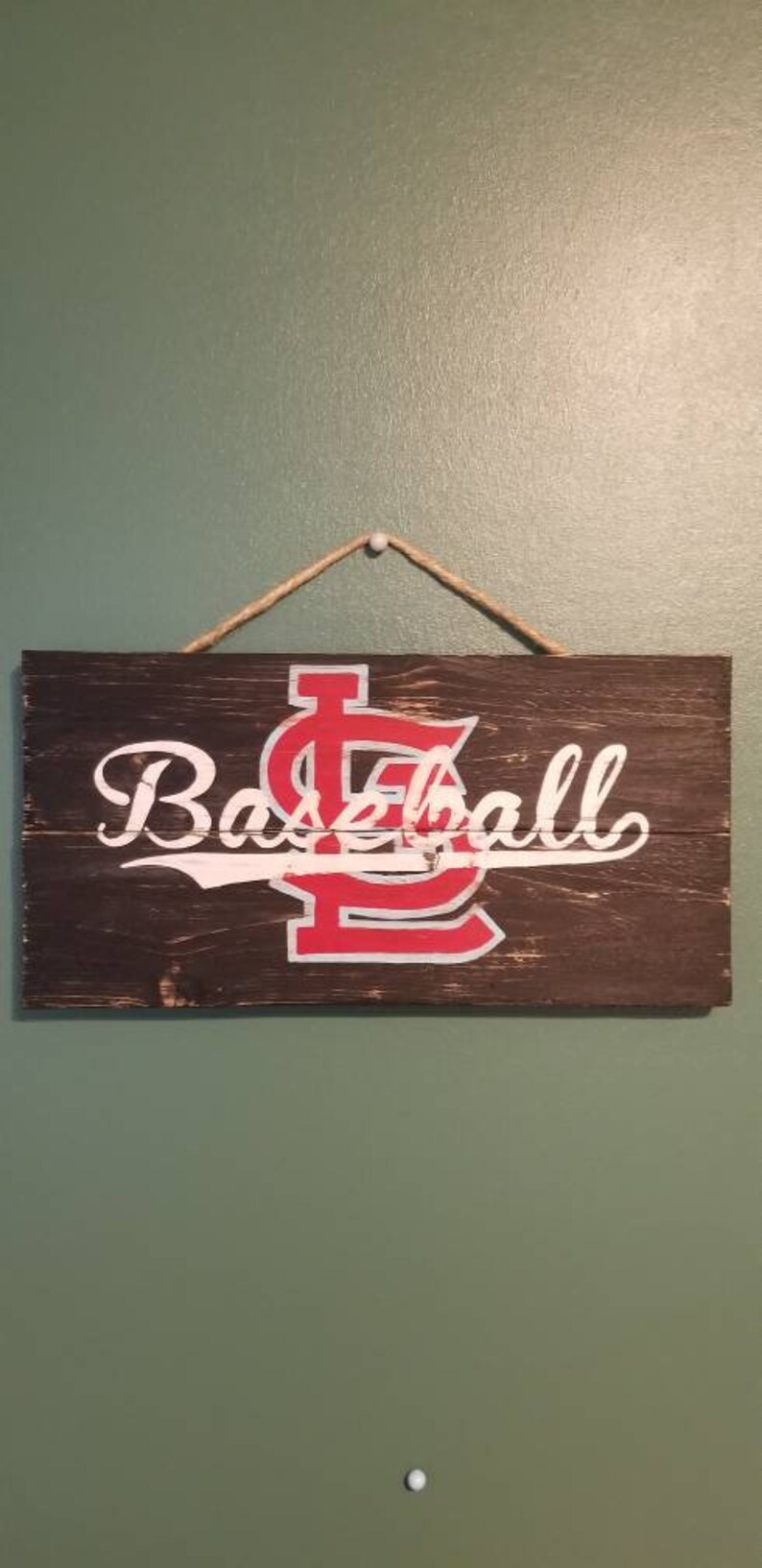 Hand Painted St Louis Cardinals Baseball Wood Sign Etsy