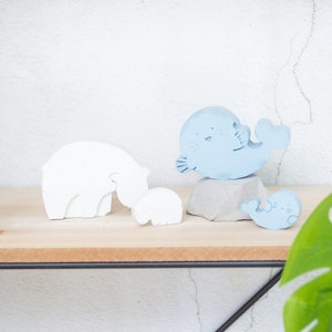 Concrete Antarctic Animal Figures || Nursery Shelf Decor || Concrete Animals || New baby Gift || Baby Room Decor