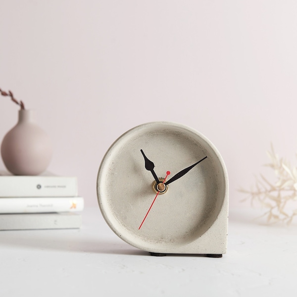 Handmade Concrete Clock: Modern Minimalist Home Decor, non tick clock