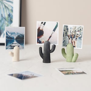 Cacti shaped concrete photo or name card holders, wedding name card holder, Ideal for holding Wedding name cards. Several colours