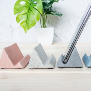 Geometric Concrete Phone Stand Mobile Phone Holder Phone Display Phone Stand image 2