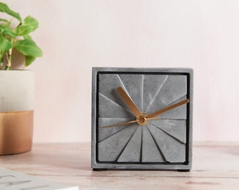 Horloge en béton minimaliste || Horloge de bureau en béton